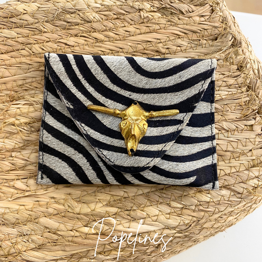 Monedero piel cebra topo