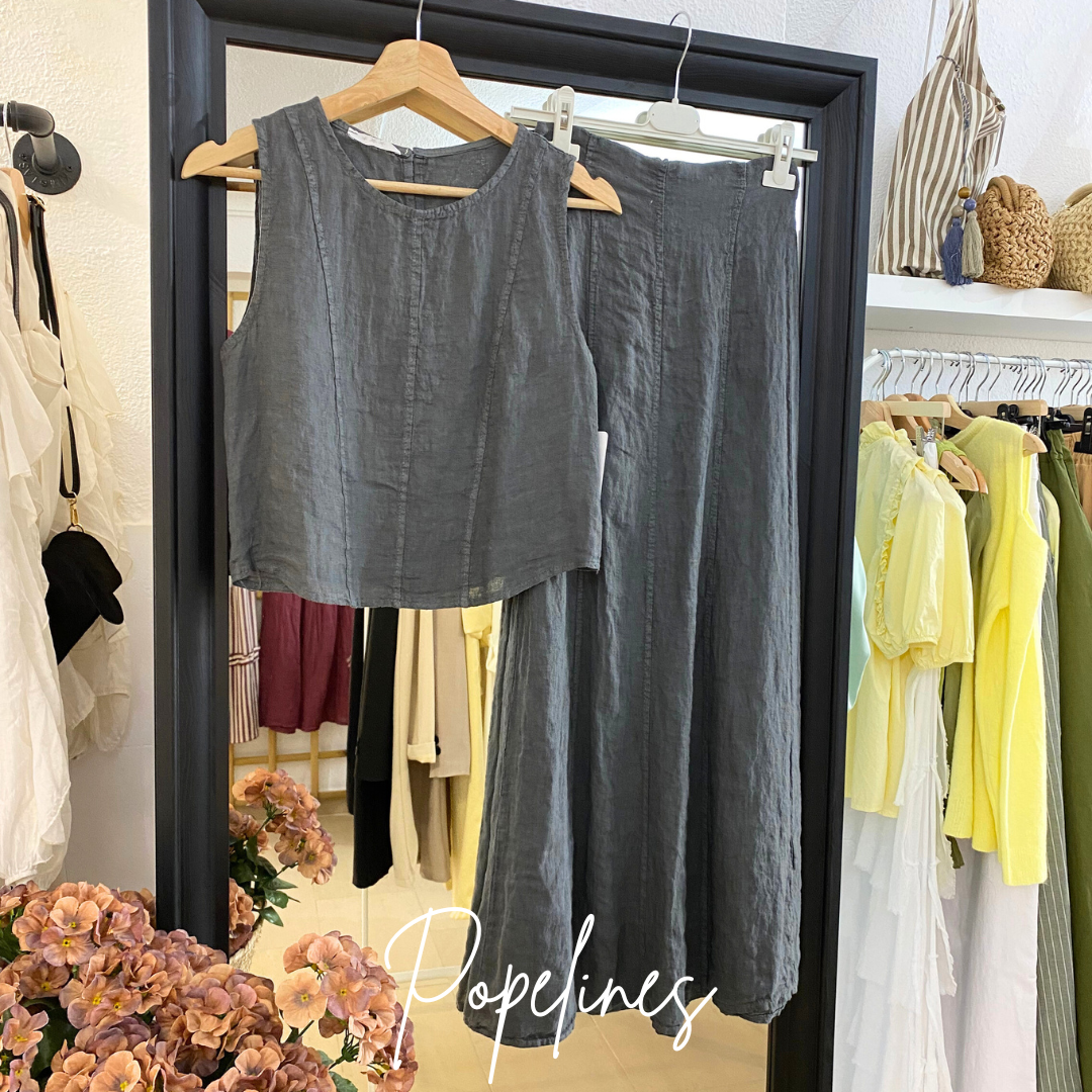 Conjunto lino gris