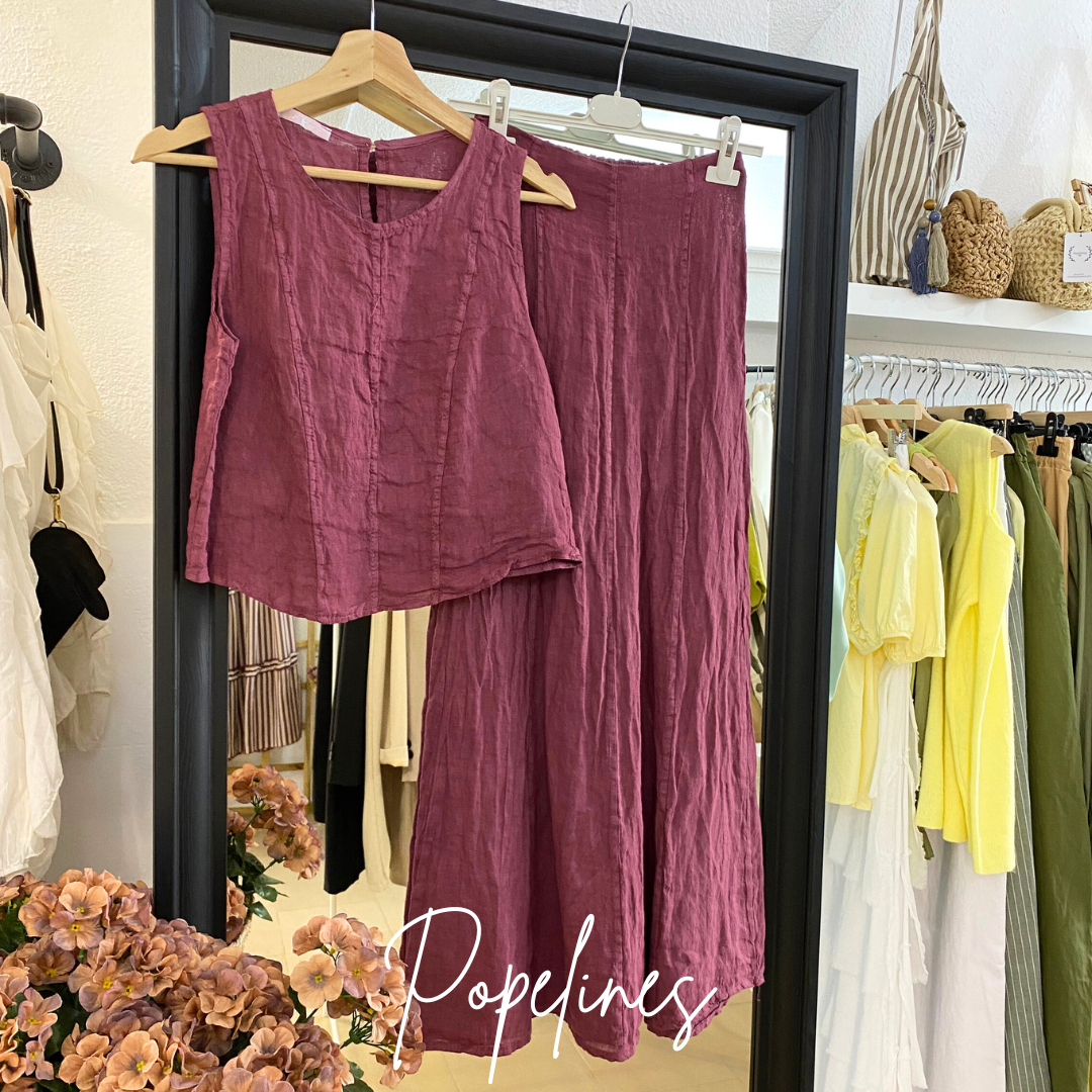 Conjunto lino malva