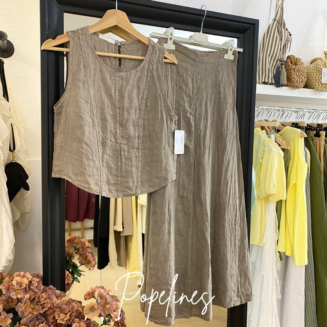 Conjunto lino topo