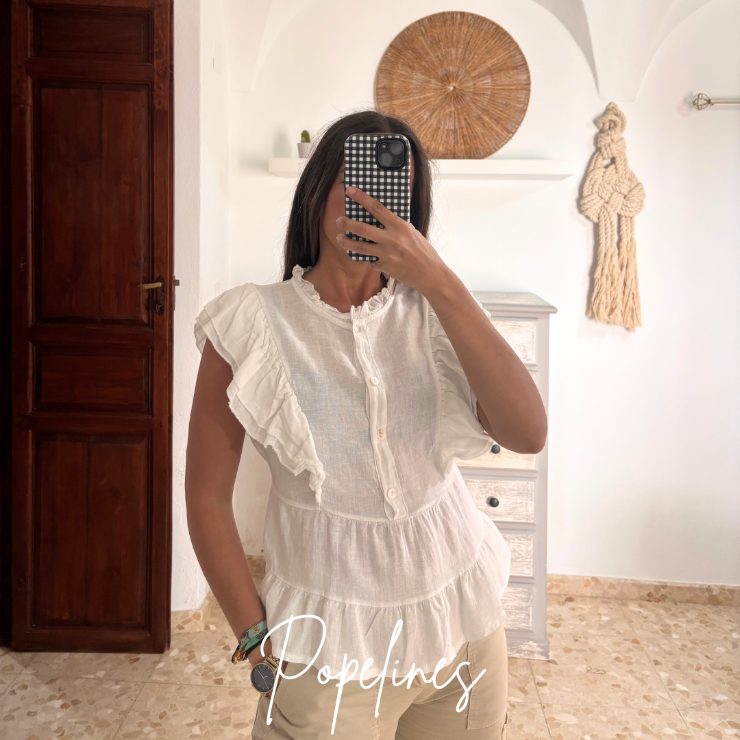 Blusa lino volantes