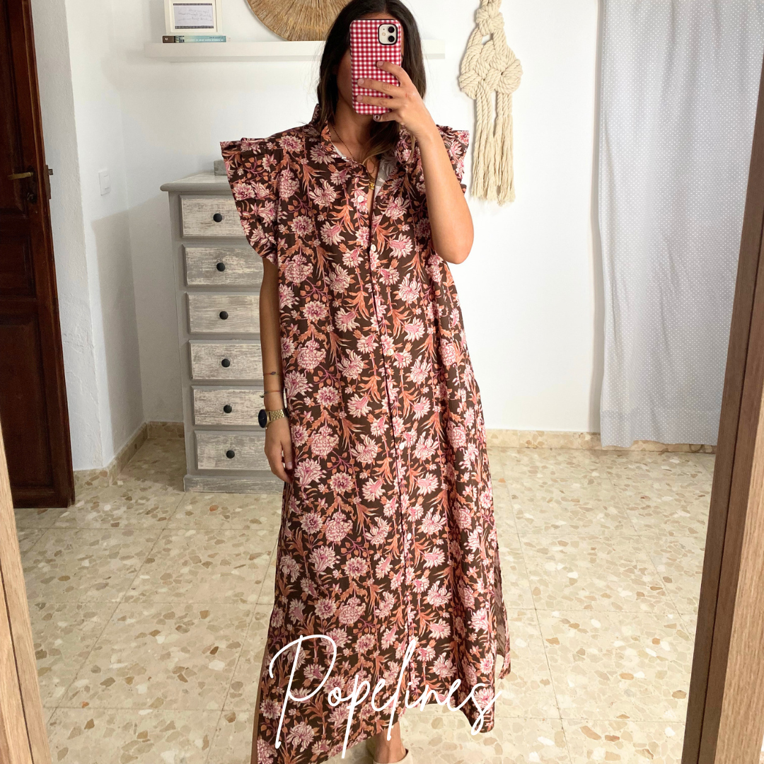 Vestido floral chocolate