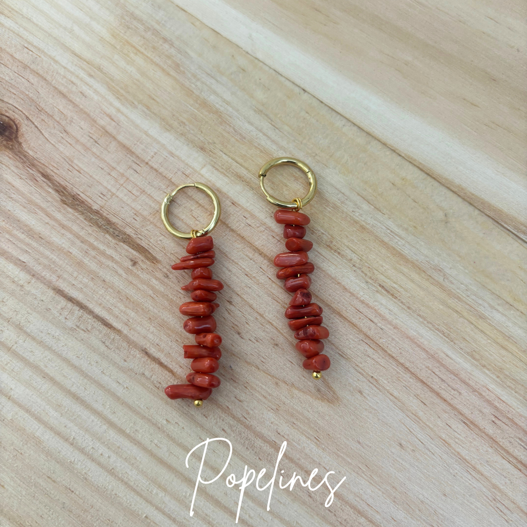 Pendientes coral.