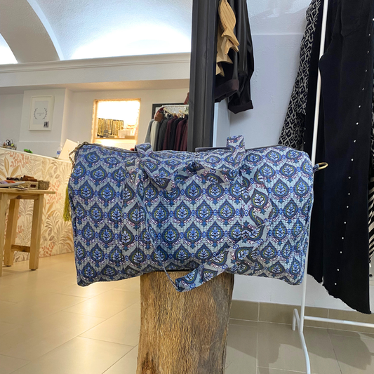 Bolso de viaje estampado azul