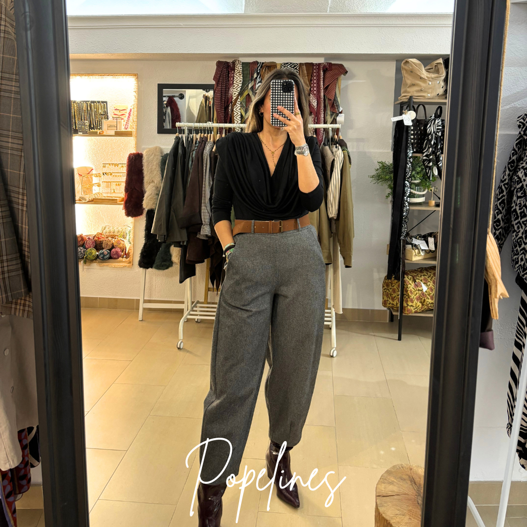 Pantalón espiga gris