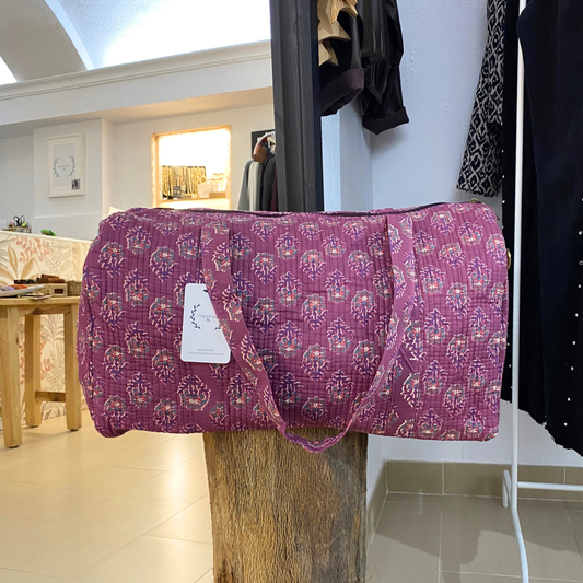 Bolso de viaje estampado malva