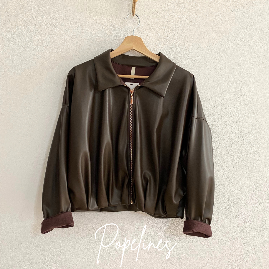 Chaqueta polipiel chocolate