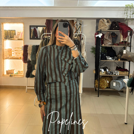 Blusa Calpe listas marrón