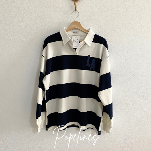 Polera listas azul/blanco