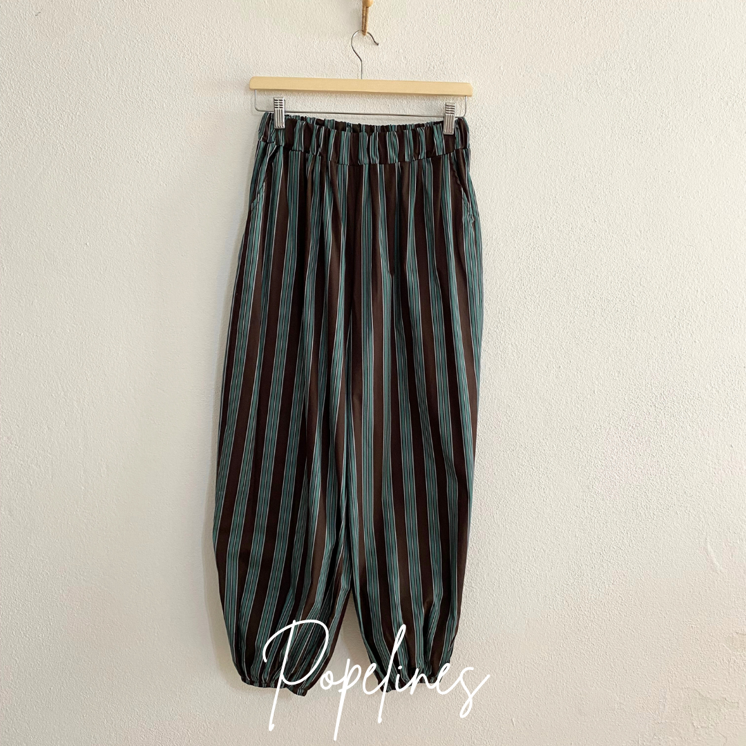 Pantalón bombacho listas chocolate