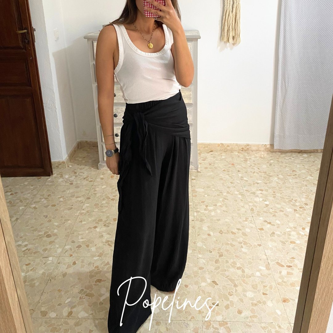 Pantalón pañuelo negro