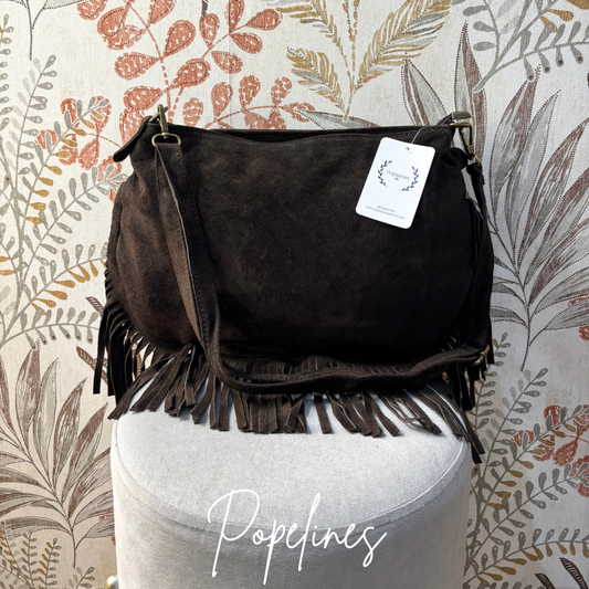 Bolso media luna chocolate