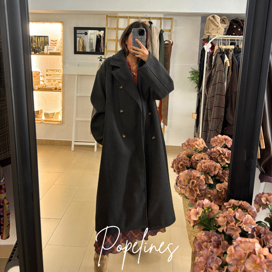 Abrigo oversize paño gris