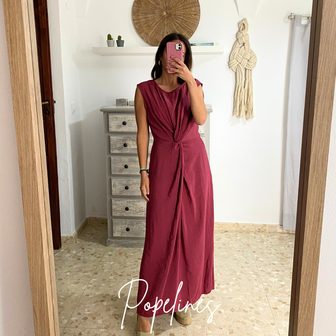 Vestido nudo malva