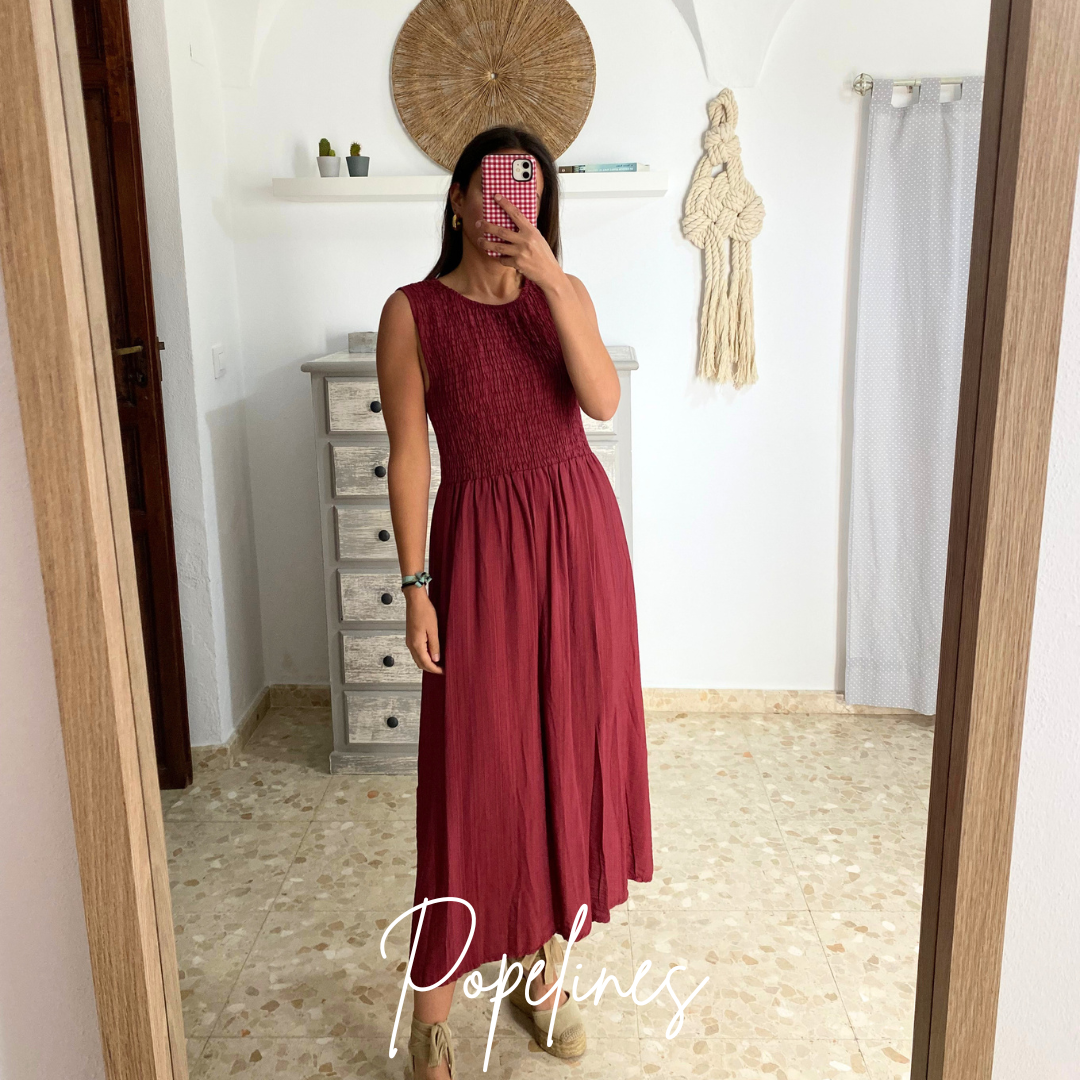 Vestido nido abeja vino