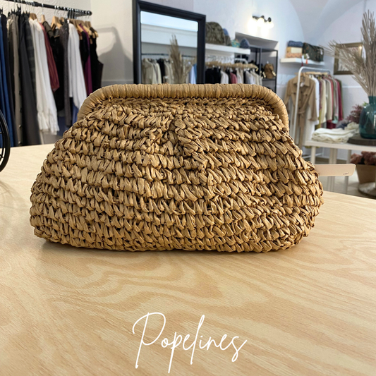 Bolso rafia camel