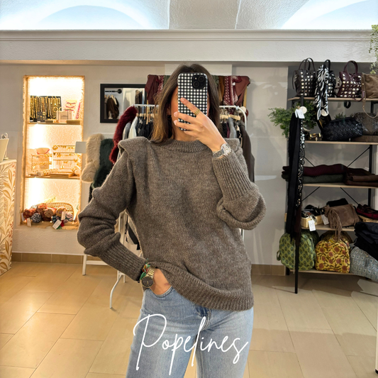 Jersey hombrera punto gordo topo