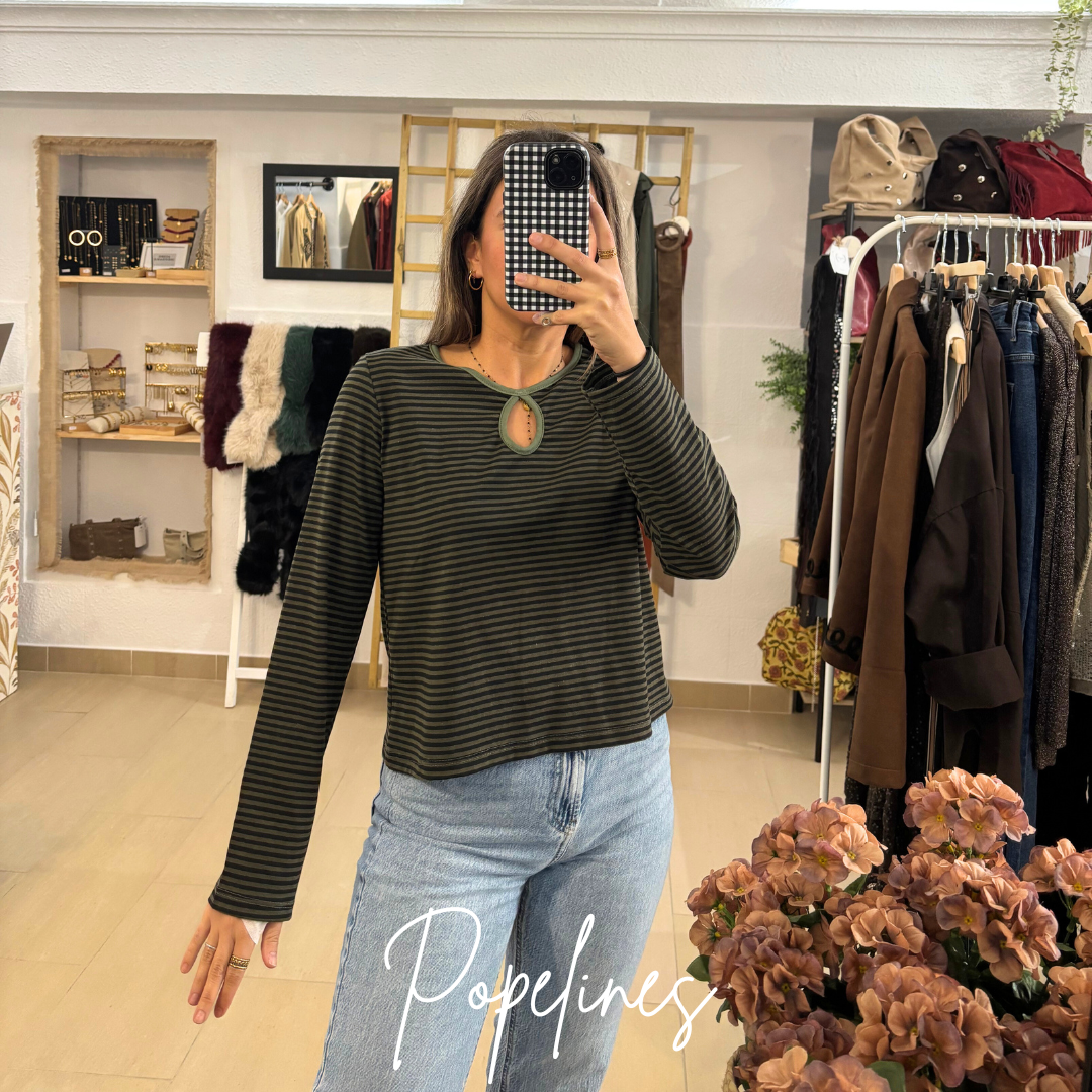 Camiseta listas verde