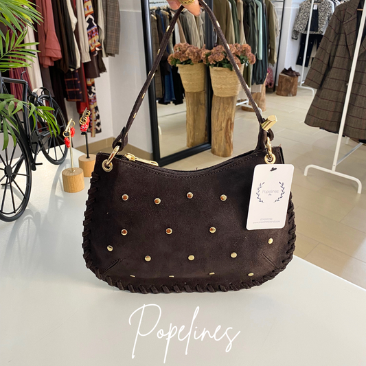 Bandolera ante tachuelas café