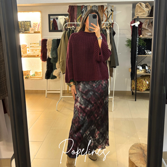 Falda Rebeca estampado malva