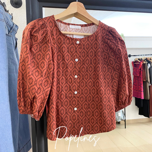 Blusa Iris estampado teja