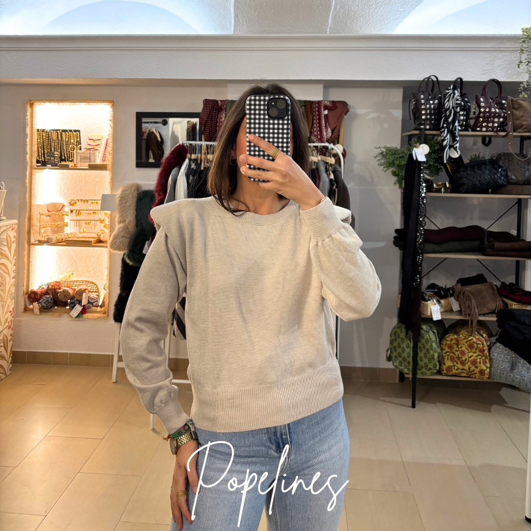 Jersey hombrera beige