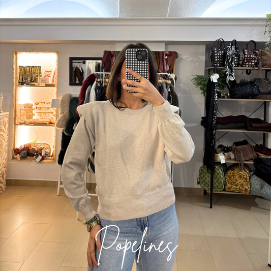 Jersey hombrera beige