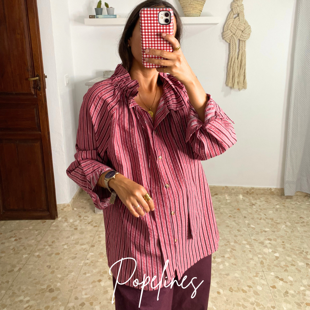 Blusa listas burdeos