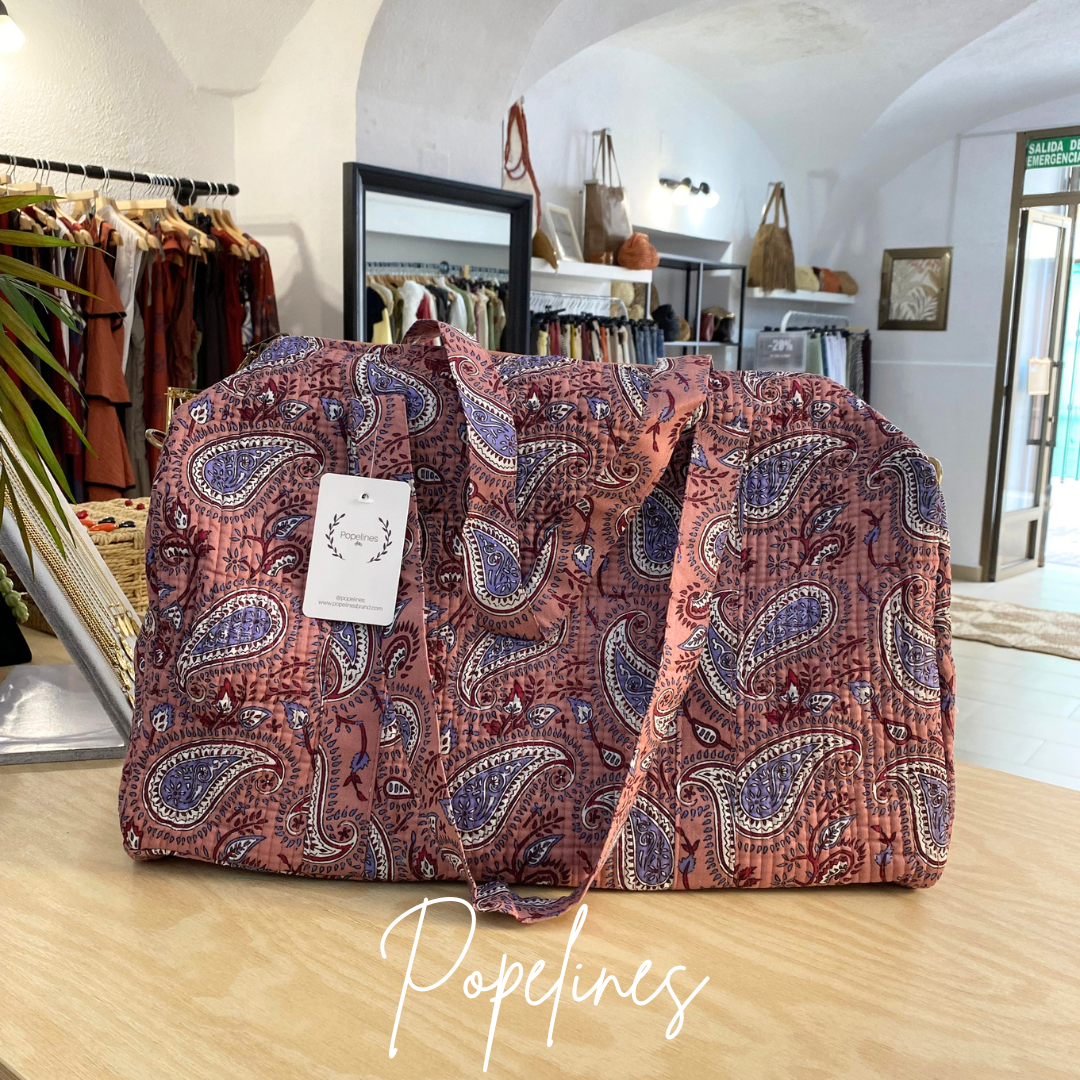 Bolso de viaje estampado rosa
