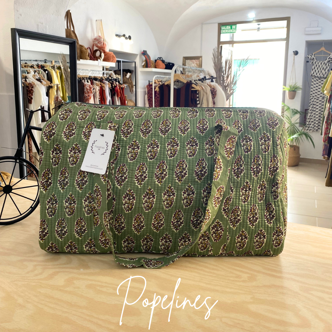 Bolso de viaje estampado verde
