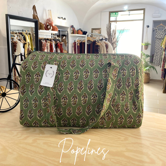Bolso de viaje estampado verde