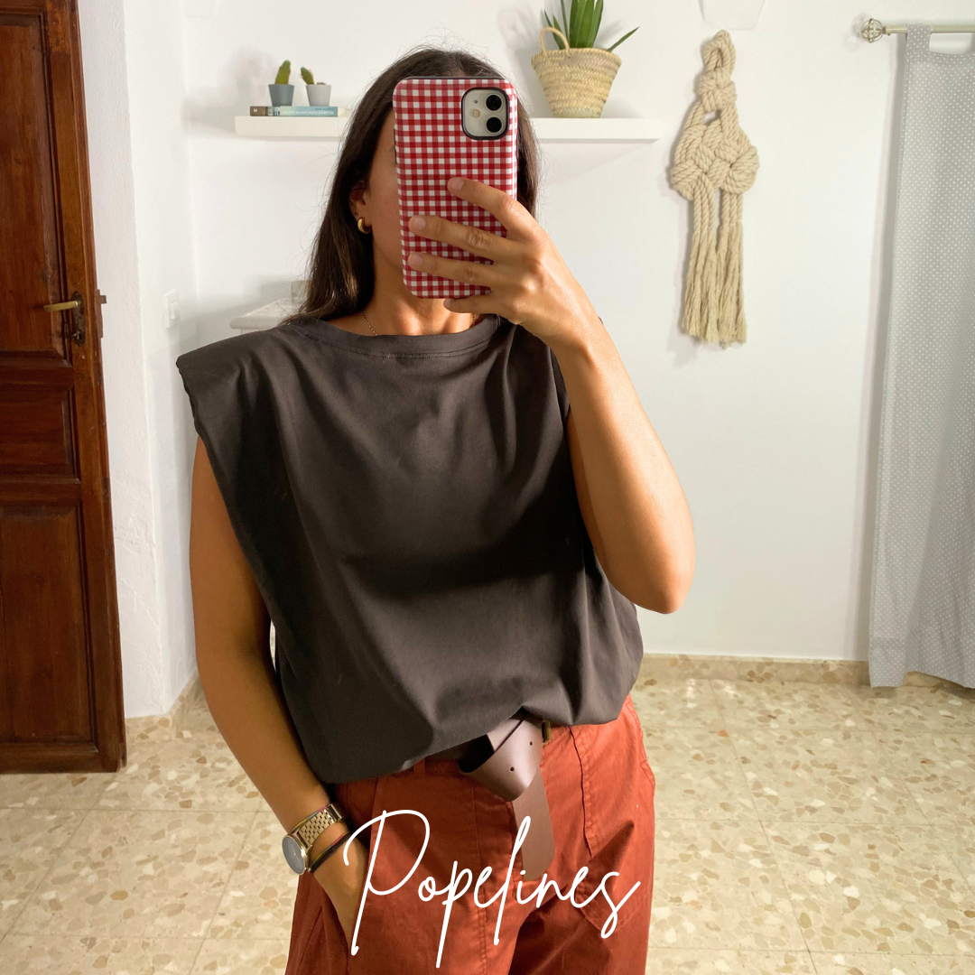 Camiseta hombrera chocolate