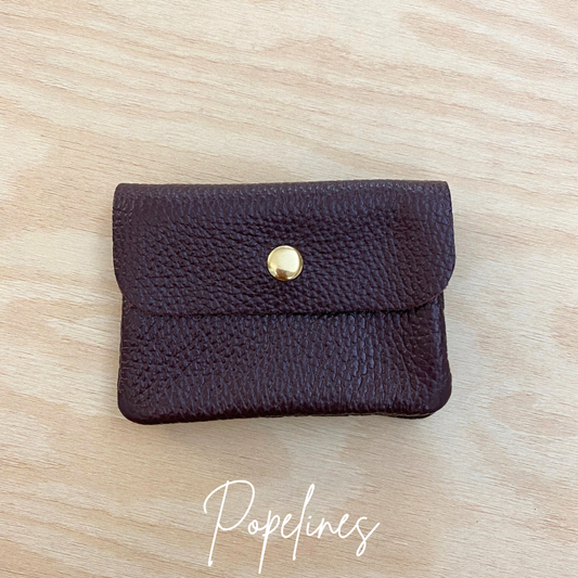 Cartera piel burdeos
