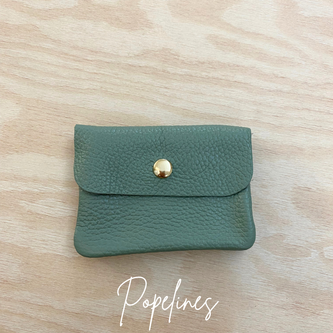 Cartera piel verde