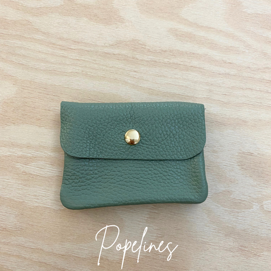 Cartera piel verde