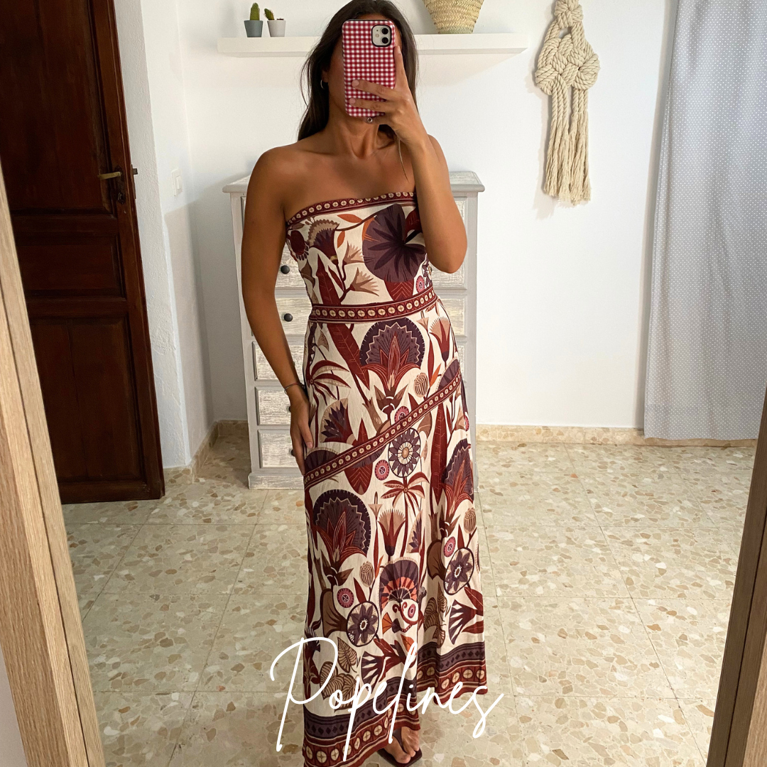 Vestido feria teja