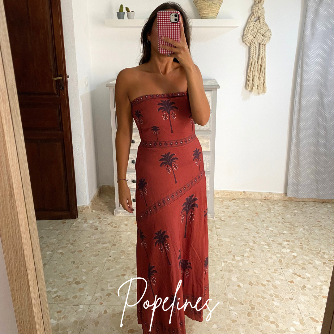 Vestido Palmera teja