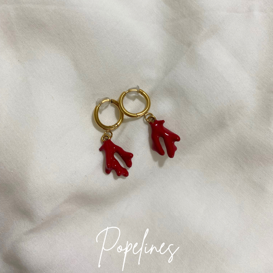 Aritos mini corales rojo