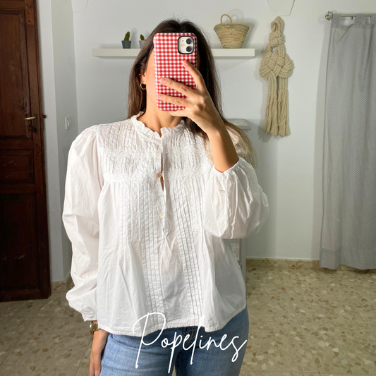 Blusa jaretas blanca