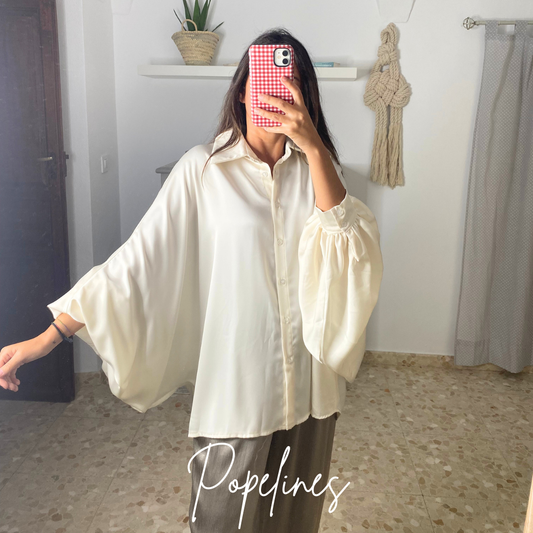 Blusa manga globo cruda