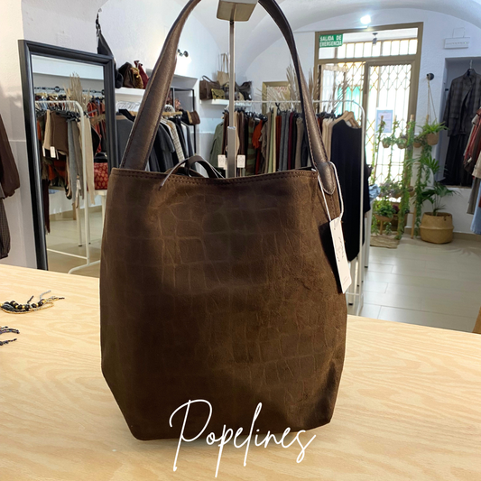 Bolso ante efecto coco café