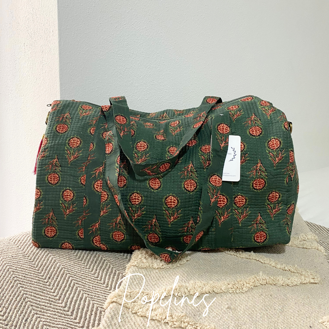 Bolso de viaje verde oscuro