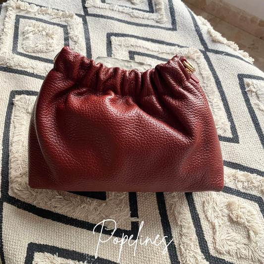 Bolso frunce burdeos