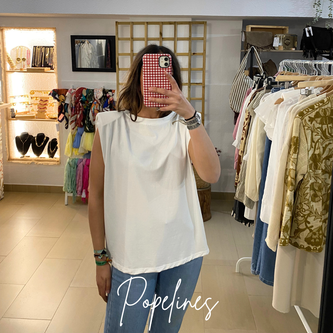 Camiseta hombrera blanca