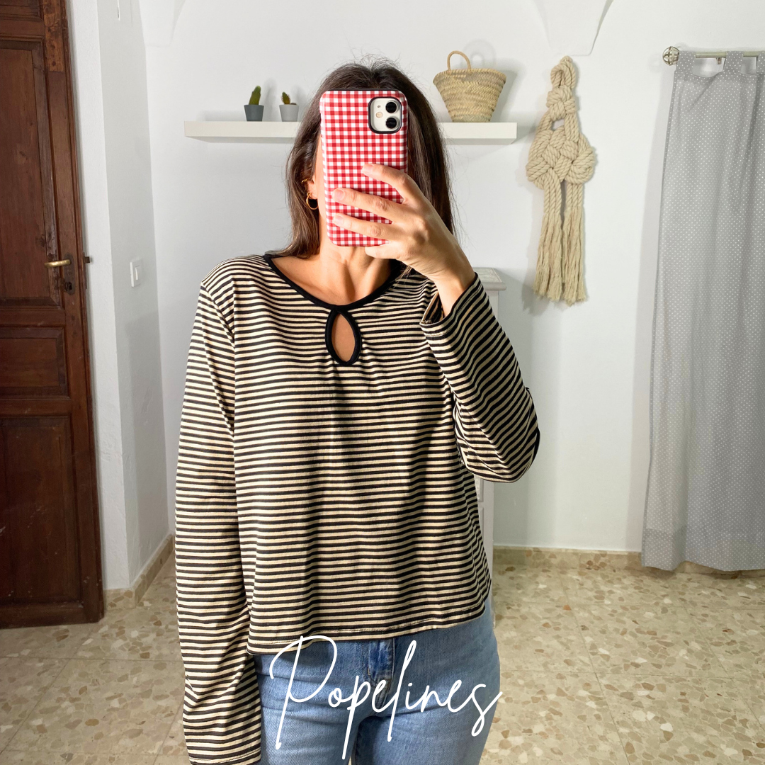 Camiseta listas negra