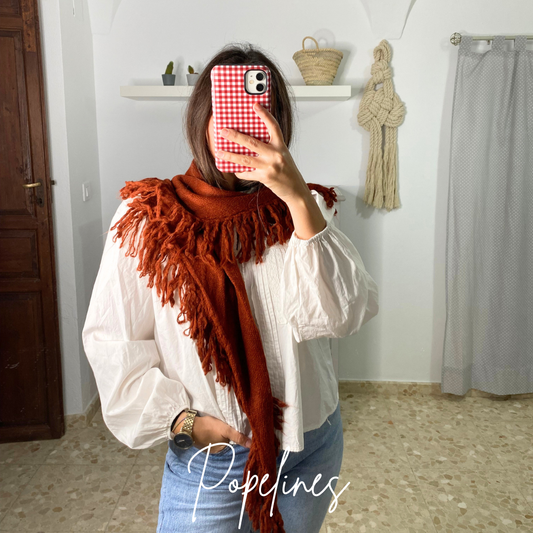 Capa flecos pequeña teja