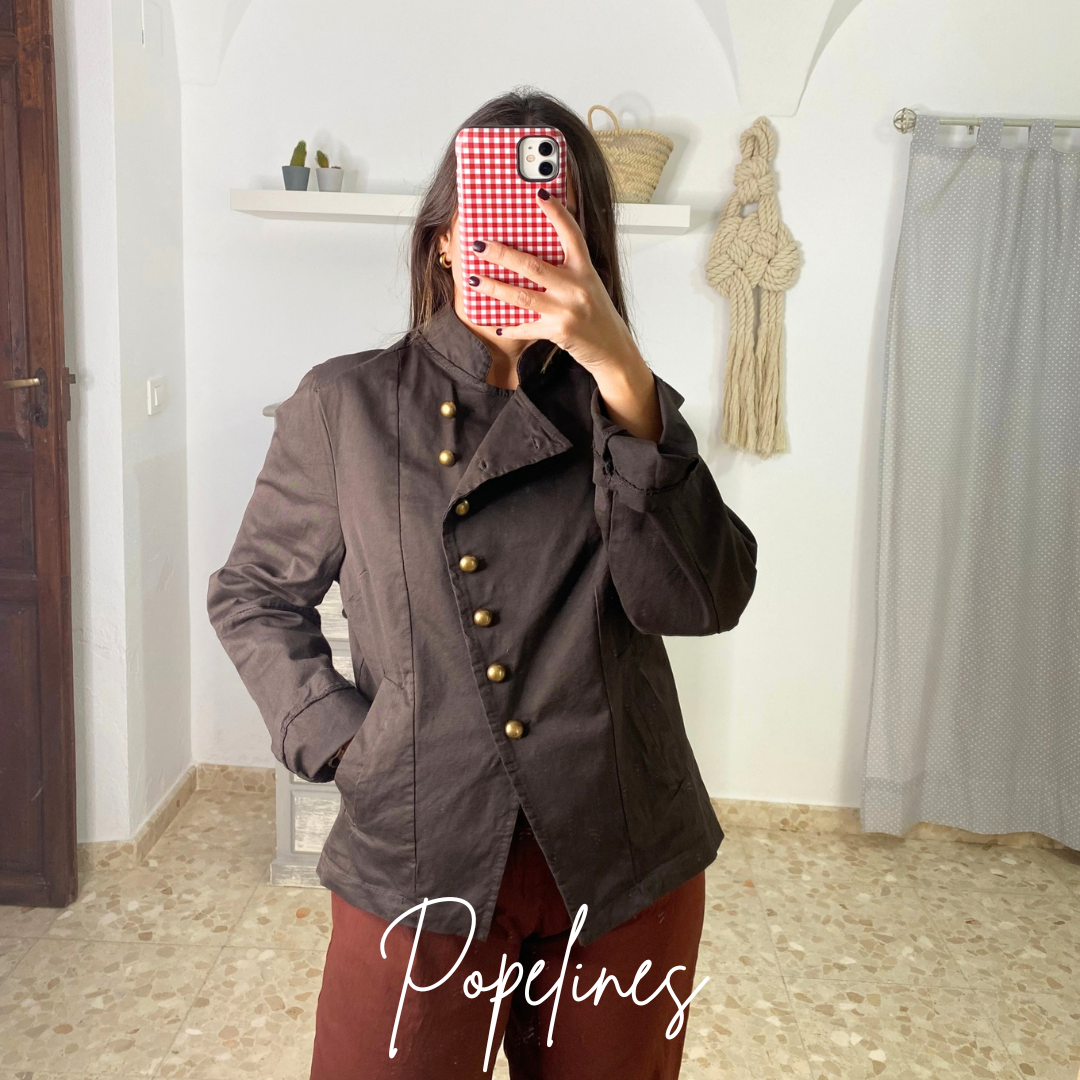 Chaqueta botón cruzada chocolate