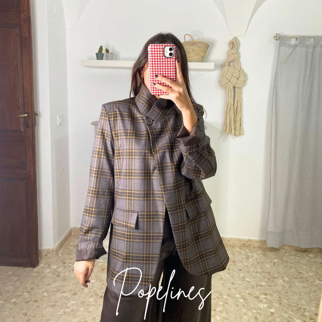 Chaqueta cruzada cuadritos