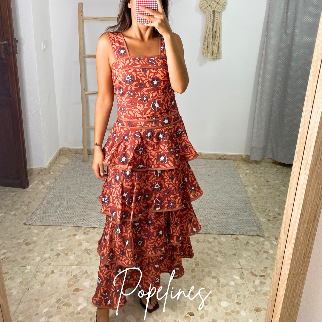 Conjunto Lola estampado teja