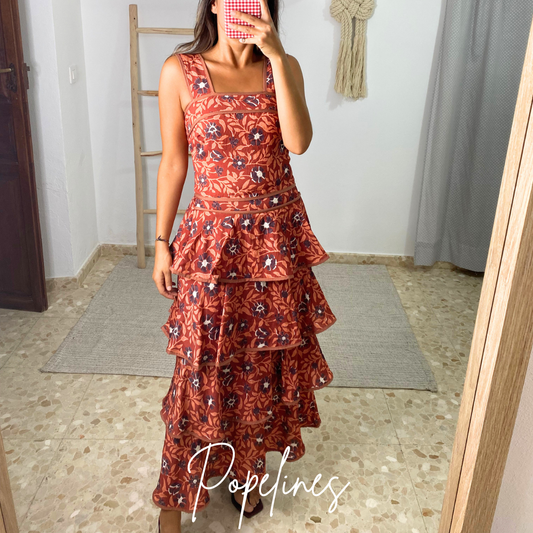 Conjunto Lola estampado teja